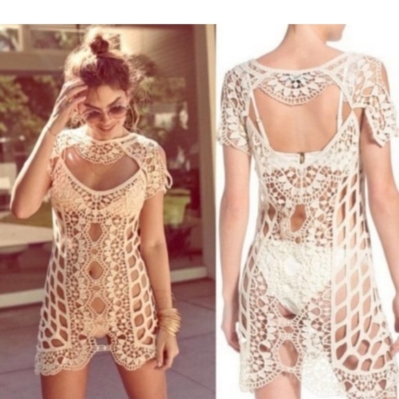 For Love And Lemons Other - For Love And Lemons women’s coverup sizeXS crochet cold-shoulder